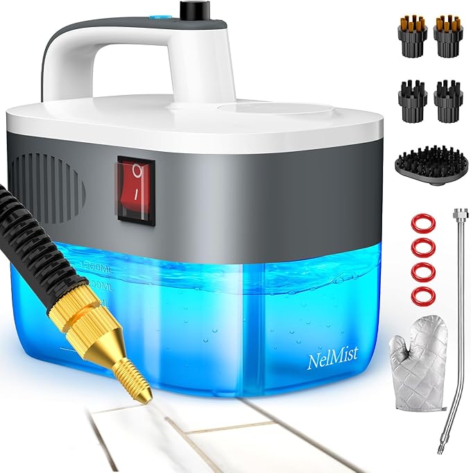 Steam Cleaner, Advanced 6-Level Adjustable Natural Steam, 10S Ultra-Fast Heat, 2500W Portable Car Steamer for Cleaning, Multi-Surface Steam Cleaner for Home Use, Kitchen, Bathroom, Grout, Tile, Floor