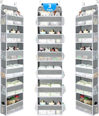 Yecaye 3 Pack Over The Door Organizer, 6-Tier Closet Door Hanging Organizer with 12 Mesh Pockets, Bathroom Organizers and Storage, Ultra Sturdy Large Capacity Over Door Storage Newborn Baby Essentials