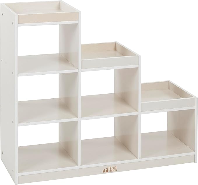 ECR4Kids 3-2-1 Cube Storage Cabinet, Display Shelf, White Wash