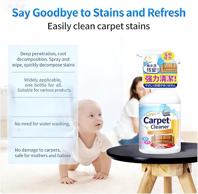 Carpets Triple Advanced Carpets Stain Remover Spray, Carpets Spot Remover，Stain & Odor Removers, Carpets Stains Removers For Old Sta/ins, Couches Cleaner For Fabric, Pets Odor Eliminator For Home (2)