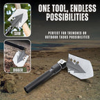 Folding Camping Shovel - Portable Survival Military Tool with Multi-Function Gear for Emergency & Adventure - Collapsible Shovel for Outdoor Camping & Hiking