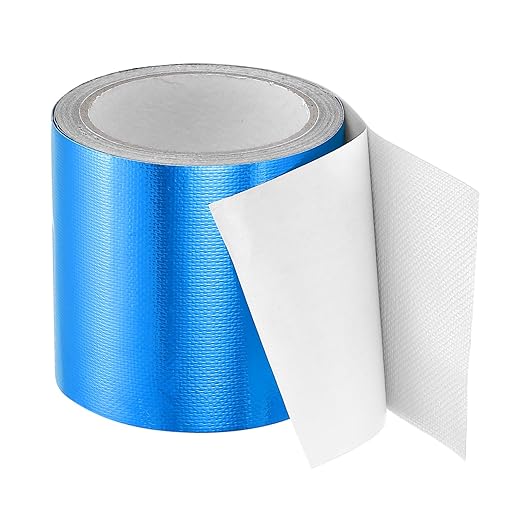 PATIKIL Awning Repair Tape 8m x 10cm Waterproof Canvas Tape High Adhesive Tear Repair Patch Kit for PVC Tarpaulin Tent Awning Fabric RV Sail Boat Cover, Blue (4" x26.24ft)
