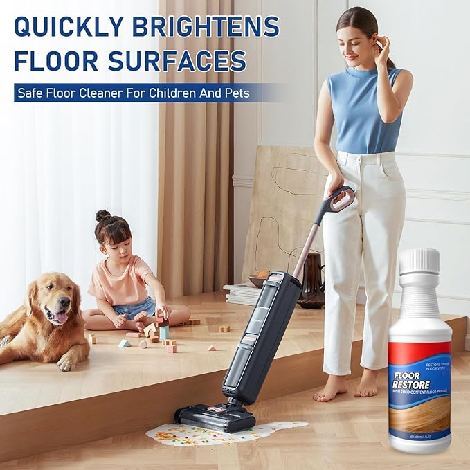 2Pcs Floor Restore Cleaner, Floor Restore, High Solid Content Floor Polish For Shine Renewal & Protective Layer, Quick-Drying Protective Finish For Tile, Shine Wood
