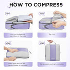 10 Set Compression Packing Cubes for Travel Essentials,Compressible Expandable Packing Cubes for Suitcase,OlarHike Luggage Organizer Bags for Travel,Handy Helper for Organizing Clothes(Purple Gray)