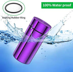 TecQach Portable Aluminum Storage Jar 3-Pack,Airtight Smell Proof Container, Metal Waterproof Small Bottle Multipurpose Container for Coffee & Teas, (Purple+Green+Blue)