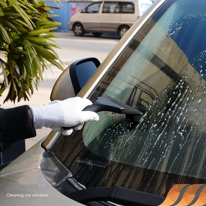 EHDIS Small Squeegee 5 inch Rubber Window Tint Windshield Scraper for Car,Glass, Mirror, Shower, Door,Bathroom Cleaning (Pure Black)