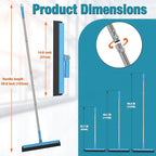 KOLLIEE Floor Squeegee Adjustable 59'' Long Handle Professional Floor Squeegee with Hook Water Squeegee Foam Blade for Concrete Floor Tile Pet Hair Floor Wiper