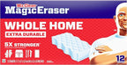 Mr. Clean Magic Eraser Sponge, All Purpose Cleaner, Cleaning Scrubber, Wall, Sneaker, Kitchen, Bathroom, Shower Cleaning Supplies, Melamine Sponge, Cleaning Pads, Whole Home Extra Durable, 12ct