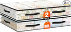 2 Pack Under Bed Storage Bags, 90L Foldable Clear Storage Containers with Handles, Dual Zippers for Comforter, Clothes, Bedding, Linen Sheets, Sweaters, Blanket Storage