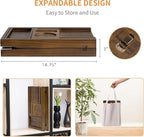 Wood Bathtub Tray Table - Foldable Bath Tray for Tub with Expandable Handles, Wine Glass & Phone Holder, Book Stand - Enhance Home Spa Experience with Natural TeakMaterial, Walnut