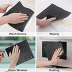 6 - Pack Swedish Kitchen Dish Cloths - Reusable Paper Towels for Counters & Dishes - Eco Friendly Cellulose Sponge Cloth - Assorted (Black)