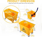Ridgeyard 5.28 Gallon Side Press Yellow Mop Bucket with Wringer, Mop Bucket with Wringer Set for Home Use, Dirty Water Separator, 11x16.92x27.55 Inch