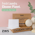 Laundry Detergent Sheets | Unscented, Hypoallergenic Laundry Strips for Sensitive Skin | Eco-Friendly, Plastic-Free Detergent for HE and Standard Machines