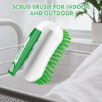 SetSail Scrub Brush, Heavy-Duty Scrub Brushes for Cleaning with Stiff Bristles Cleaning Brush for Shower, Bathroom, Carpet, Kitchen and Bathtub Scrubber - 2 Pack Green