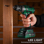 Power Drill Cordless: DEKO PRO Cordless Drill 20V Electric Power Drills Set Tool for Women with Battery and Charger 20 Volt Drills Driver Kit Green