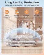 BAGSMART Vacuum Storage Bags with Portable Pump, Travel Space Saver Bags for Clothes, Heavy Duty Compression Bags for Storage, Vacuum Seal Bags with Hand Pump, Travel Essentials for Packing-Gray
