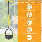 Qivine 38 Inch Half Moon Edger, Edger Lawn Tool with Saw Tooth Blade Lawn Edger Tool Garden Edging Tool for Sidewalk, Grass, Yard, Landscape (Half-Moon)