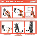 TORACK 15PCS Garage Storage System Hooks, Shelving Hooks for Keyhole Shelving Units Wall Mount Utility Hooks for Tools, Ladders, Cords, Folding Chairs, Shovels and Rakes(Black)