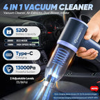 Car Vacuum Cleaner- 3 in 1 Cordless Handheld Vacuum Cleaner, 13000Pa High Power Car Vaccum Cleaner with Brushless Motor,Adjustable Cars Vaccum Portable Cordless for Cars,Desktop-DBS03
