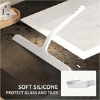 Shower Squeegee for Shower Glass, Bathroom Glass Cleaning Tool with Hook Mount, Squeegee for Glass Doors, Window Cleaning, Tile Shower Walls (White)