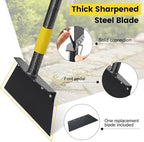 Garden Flat Shovel - Weeding Tool, Heavy Duty Multifunctional Cleaning Shovel Floor Scraper, 60" Long Handle Ice Chopper Snow Spade Garden Tool for Lawn Edging, Scraping, Ice Removal
