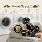 Hustle & Blush Fluff Ewes Wool Dryer Balls 6 Pack - XL Classic Premium New Zealand Laundry Set, Reduces Drying Time, Static Control, Chemical Free, Ideal Holiday Gifts for Women & Men