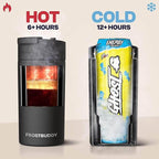 Frost Buddy Universal Can Cooler - Fits All - For Regular 12 & 16 oz or Slim-Size Bottles - Insulated Double-Walled Stainless Steel (Gunmetal Glory)