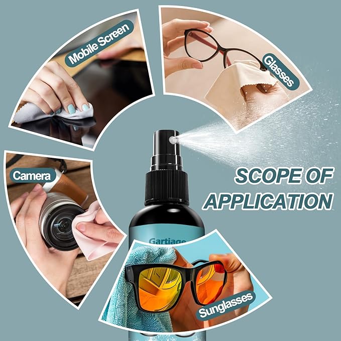 Eyeglass Scratch Remover for Lenses, Eyeglass Cleaner Spray, Glasses Lens Scratch Remover for Eyeglasses, Sunglasses Cleaning Kit (1)