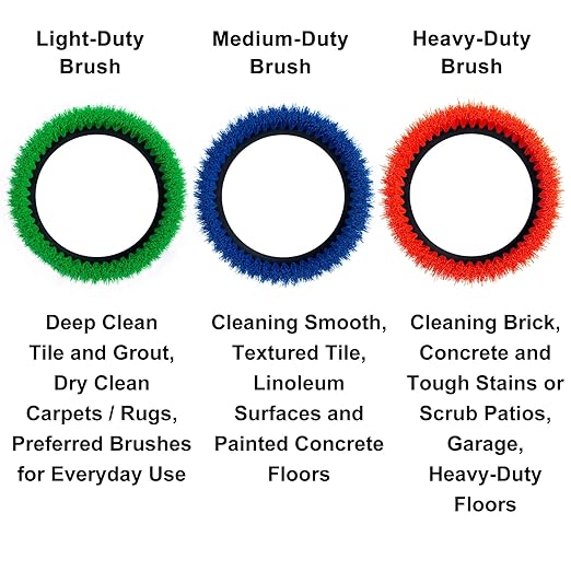 Commercial Scrub Brush for Orbital Floor Scrubber, Compatible with Oreck Orbiter XL ORB550MC, Bissell BGEM9000, 12" Diameter, Heavy-Duty Brush, Orange