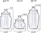 Amazing Abby - Embrace - Plastic Bathroom Canisters (3-Piece Set, 60/42/24 oz) (NOT Glass), Acrylic Apothecary Jars for Vanity, BPA-Free and Shatter-Proof, Great for Cotton Balls and Bath Sponges