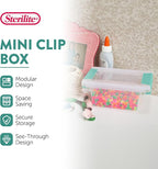 Sterilite 24-Pack Clip Box, Stackable Clear Plastic Bins with Latching Lids, Mini - Writing, Arts or Crafts Supplies Storage Containers for Home, Office, Classroom and Workshop Organization
