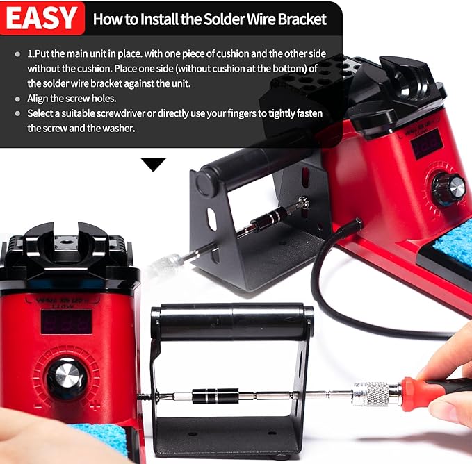 YIHUA 926 III 110W Soldering Iron Station Kit with LED Display, 2 Helping Hands, 3 Extra Iron Tips, 35g Lead-Free Solder, Solder Sucker, S/S Tweezers, °C/°F Conversion, Calibration & Sleep Features