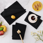 Homaxy 100% Cotton Oversized Waffle Weave Kitchen Dish Towels, Ultra Soft Absorbent Quick Drying Cleaning Towel, 20 x 28 Inches, 6-Pack, Black