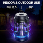 Bug Zapper Outdoor, Mosquito Zapper Indoor with Dusk to Dawn Light Sensor, 4000V Electric Fly Zapper, Waterproof Mosquito Killer, Fly Trap for Home, Patio, Kitchen, Garden - 9.8 FT Length Cable