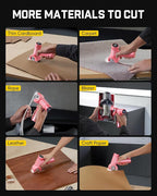Fanttik C8 Nano Easyswap Cordless Electric Scissors with LED Display, Type-C Rechargeable Cardboard Cutter with 2 Blades, EasySwap Blade Change, LED Light, for Thin Cardboard Box Carpet Leather, Pink