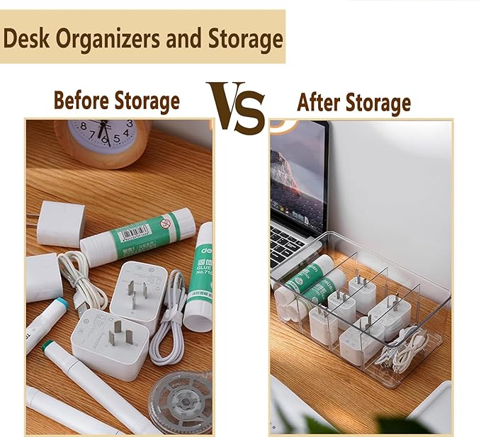 Pantry Organizers and Storage - 4 Pack Kitchen Organizers and Storage for Fridge,Drawer and Refrigerator - Spice Organization for Cabinet,Clear Plastic Stackable Bins for Snack Organizer