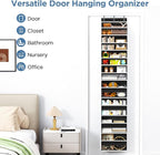 Over The Door Organizer, 8 Shelf Door Hanging Organizers with 8 Large Capacity Pockets, Back of Door Organizer Storage Hanging Shelves for Closet Bathroom Bedroom Nursery