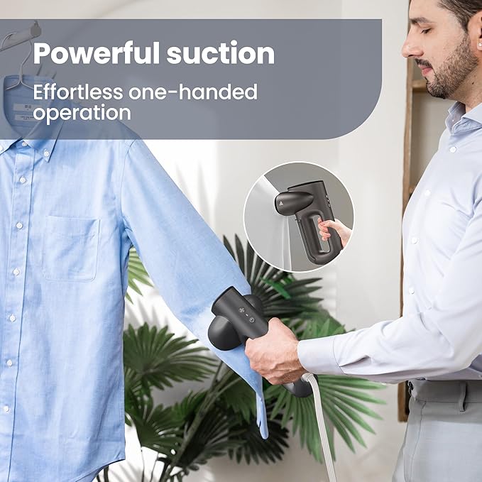 Neakasa Magic 1 Vacuum Steamer, Handheld Travel Garment Steamer for Clothes, 2300Pa Suction for Clothes Grips, Steamer Iron 2 In 1, For 110-120V Use (Grey)