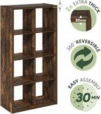 Furinno Cubicle Open Back Decorative Cube Storage Organizer, 8-Cube, Amber Pine