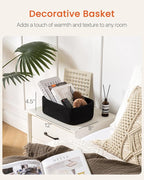 Small Woven Basket, 12 x 8 x 4.5 Inches, Storage Basket for Organizing, Cute Small Rope Shelf Closet Cube Storage Bins Baskets for Shelves, Dog Toy Gift Baskets Empty, 3 Packs, Black