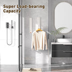 Clothes Drying Rack, Laundry Room Wall Mounted Retractable Clothes Hanger Drying Rack, Laundry Clothing Drying Rack Folding Indoor or Outdoor, Easy Installation Aluminium Dryer, 2pcs(White)