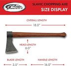 SZCO Supplies 18” Hand Forged Wood Handled Carbon Steel Slavic Style Chopping Axe, Brown (242601)