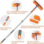 BITOPE 2 in 1 Squeegee for Window Cleaning Tool,Long Handle Window Cleaner Tool with Stainless Steel Extension Pole for Car,Shower, Glass Doors, Outdoor High Window