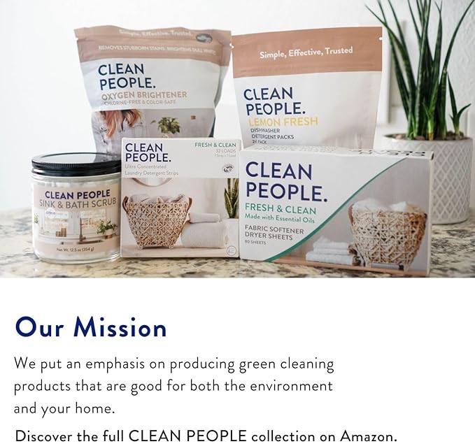 The Clean People Liquid Laundry Detergent - Recyclable Packaging, Stain Fighting - Ultra Concentrated, Laundry Soap - Fresh Scent, 50 fl oz