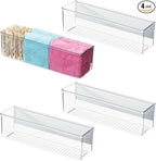 iDesign Magnetic Medium Clear Plastic Organizer Bins for Laundry Room Storage - 4-Pack