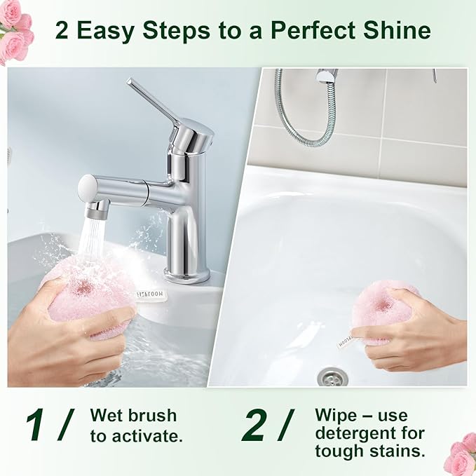 Hard Bristle Crevice Cleaning Brush & Non Scratch Soft Scrub Brush Set, 6-Pack: 4 Stiff Gap Grout Brush+2 Gentle Sponge Brush, Multi-Purpose Bathroom & Kitchen Cleaning Tool