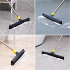 Yocada Floor Squeegee Scrubber Adjustable Telescopic Pole Heavy Duty Household Broom EVA Foam Blade for Garage Courtyard Shower Bathroom Floor Marble Glass Tile Water Foam Cleaning