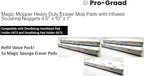 4.5" x 10" Heavy Duty Mop Floor Cleaning Eraser Pads Infused with Scouring Nuggets 10x Durability Commercial Grade Floor Baseboard Walls, Compare to Magic Eraser – Doodlebug Pad, 5 Pack