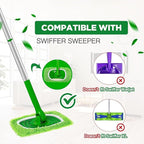 Reusable Microfiber Mop Pads Washable Wet & Dry Sweeping Cloths Mop Head Replacement for Household Cleaning (Green, 10PCS) Compatible with Swiffer Sweeper Refills