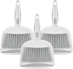Dust pan, Mini Dustpan and Brush Set, Small Broom and Dustpan Set, Small Hand Broom and dust pan Set, Whisk Broom, Dust pan and Brush for Desk, Table, Home, Kitchen Necessities (Gray 3 pcs)